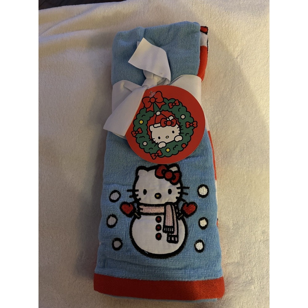 Hello Kitty Hand Towels Snowmen Set Of 2 Sanrio NEW
